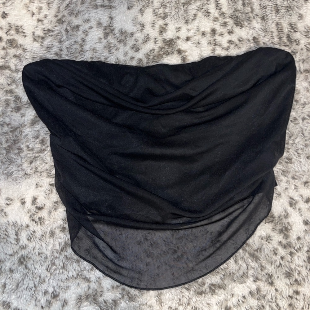 Forever 21 Black Sheer Strapless Top